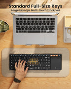 ProtoArc Foldable Keyboard with Touchpad, XK01 TP Folding Portable Keyboard, Full Size Keys, Large Trackpad Bluetooth Travel Keyboards for Laptop PC Tablet - Black