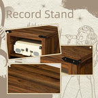 Record Player Stand with Vinyl Record Storage,Rustic Brown Record Player Table Holds up to 160 Albums,Large Wood Turntable Stand Cabinet Dispaly Shelf for Living Room,Bedroom,Office