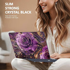 May Chen Case for MacBook Pro 13 inch M2 2023,2022,2021,2020 A2338 M1 A2251 A2289, Plastic Hard Shell Case for MacBook Pro 13" with Touch Bar Fits Touch ID, Purple Roses
