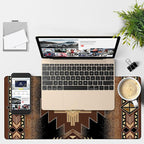 Large Mouse Pad Aztec Pattern Gaming Desk Pad Computer Keyboard Non-Slip Waterproof Mouse Mat with Rubber Base and Stitched Edges Entertainment Office Writing Desk Mat 35.4 x 15.7 Inches