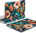 Mektron for MacBook Air 13 Case A1466/A1369 (2010-2017 Release), Snap-on Plastic Hard Shell Cover for MacBook Air 13.3 inch with Keyboard Cover, Abstract Florals