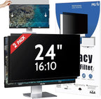 [2 Pack] 24 Inch Privacy Screen for Computer Monitor 16:10 Aspect Ratio, Eye Protection Anti Blue Light Glare Shield, 24inch Removable Black Blackout Anti Spy Desktop Security Private Filter
