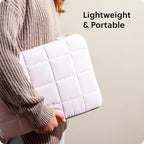 U Brands Nylon Puffer Zipping Large Laptop Sleeve, 9.75" x 13", Computer Accessories, Laptop Bag for MacBook Pro, MacBook Air, Chromebook, HP Computer, Petal Pink