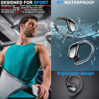 Wireless Earbud, 75Hrs Bluetooth 5.4 Headphones IP7 Waterproof for Sport, Running Wireless Earphones with ENC Noise Cancelling Mics, Deep Bass Over Ear bud with Earhooks for Android, iOS, Workout, Gym