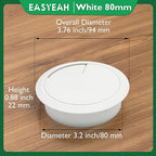 5 Pcs Desk Grommet 3-1/8" / 80 mm, Desk Cord Hole Cover, Cable Grommet ABS Plastic, Desk Hole Grommet for Home & Office Pc, Detachable Adjustable Cable Cord Organizer-White