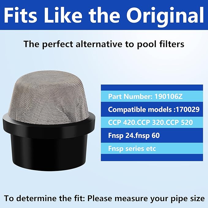 DECOHS 2 Pcs 190106Z Air Bleeder Screen Cap- Stainless Steel Screen Filter Cap Replacement Parts- Air Valve Strainer Cap for Most Pools Filters