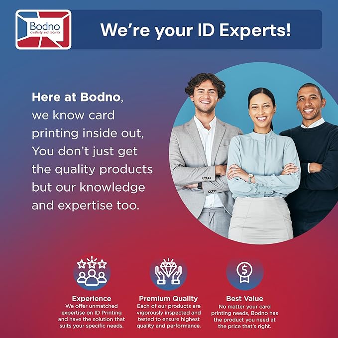 Bodno Magicard 400X Dual Sided ID Card Printer & Complete Supplies Package ID Software - Gold Edition