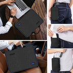 Laptop Case 15.6 Inch Briefcase Military-Grade Protection with Detachable Belt Bag, Compatible All Model of 15-16 Inch MacBook Pro and Most Popular 15.6 Inch Notebooks Chromebooks (Black Blue)