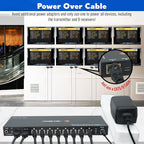 J-Tech Digital HDMI 2.0 4K Extender Splitter Over Single Cable CAT6 with PoC Up to 196 FT 1-in 8-Out w/Local Loop Output & Low Latency [JTECH-18EX50]