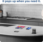 Jgstkcity Pop Up Countertop Outlet with 15W Wireless Charger,20W USB C Ports,Flush Mount Tamper Resistant,Recessed Grommet Receptacle,4 USB 4 Outlets,15A,1875W,ETL Listed,3.15in Hole,Black
