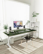 YSAGi Non-Slip Leather Desk Pad XL Size, Waterproof Laptop Computer Desk Keyboard Mat, Table Protector Blotter Mat, Large Mouse Pad for Office/Work/Home/Decor(Olive Green, 47.2" x 23.6")-No Band