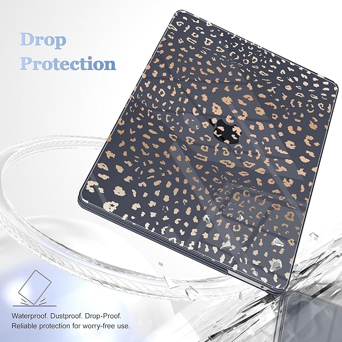 May Chen Case for MacBook Pro 13 inch M2 2023,2022,2021,2020 A2338 M1 A2251 A2289, Plastic Hard Shell Case for MacBook Pro 13" with Touch Bar Fits Touch ID, Leopard Print