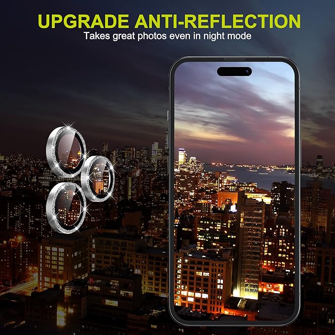 WSKEN for iPhone 14 Pro/iPhone 14 Pro Max Camera Lens Protector,[Night Shooting Mode] HD Tempered Metal Glass Camera Screen Protector Cover Film Accessories, Glitter