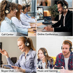 Wantek USB Headset with Microphone, Type-c/USB/3.5mm Jack 3-in-1 PC Headset, Wired & Noise Cancelling Headphone with Volume Control for Call Centers, Skype, Zoom, Home Office, 0nline Courses