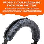 WC BandZ Virtuoso V2 - Silicone Headband Cover for Corsair Virtuoso Headphones by Wicked Cushions | Machine Washable, No More Flaking Leather | for Virtuoso Wireless, XT, and SE | Black Camo