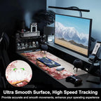 Mouse Pad, Large Blooming Sakura Desk Mat, Extended Non-Slip Gaming Keyboard Mousepad Desk Pad, Thick Stitched Edges Waterproof Mouse Mat 31.5"x15.7" (Cherry Branch)