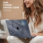 Case for MacBook Pro 13 inch with/Without Touch Bar (2016-2022, M2 A2338 M1 A2289 A2251 A2159 A1989 A1706 A1708), Hard Shell + Keyboard Cover + Dust Plug Abstract Mountain