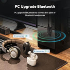 Bluetooth Transmitter Receiver aptX Adaptive/Low Latency/HD Bluetooth Adapter 5.2 Support 2 AirPods Phones, Wireless Audio Receiver 3.5mm Aux Headphone Jack Adapter for Airplane Travel/TV/Home Stereo