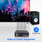MEIRIYFA 2 Way AV RCA Switcher Splitter 2 in 1 Out, 2 Port AV RCA Switch 2-in-1 Composite Video L/R Audio Switcher Selector Box for DVD Player, Game Consoles TV Monitor Projector