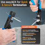 Everest 90° Angled RJ45 Cat6 Keystone Jacks 100-Pack in Blue - Slim Profile Female RJ45 Connectors - Cat 6 Keystone Jack - Compatible with 90° Angled Speed Termination Tool - easyJACK (B094WB91H3)