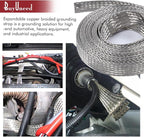 Tinned Copper Metal Braid Sleeving Wire Shielding Sleeve Braided Copper Ground Straps EMI/RFI Interference Expandable Flat Mesh Shielding Cable for Protect Wire (1/2inch-13ft)