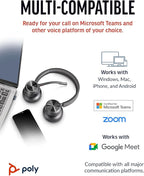 Poly Voyager 4320 UC Wireless Headset (Plantronics) - Stereo Headphones w/Noise-Canceling Boom Mic - Connect PC/Mac/Mobile via Bluetooth - Works w/Teams (Certified), Zoom, & More - Amazon Exclusive
