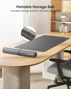 ProtoArc Leather Desk Mat, Large Mouse Pad- 31.5×15.8 inch, Non-Slip PU Leather Desk Pad Protector, Premium Desktop Mat for Computer, Keyboard and Mouse, Gray