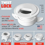 (1-Pack White) Cable, Wire & Cord Management - Self Locking Grommet with Cover for Walls, Ceilings, Desks, Used for All Surfaces 3/8” to 1” Thick, Made in USA