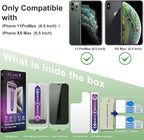 2 Pack Privacy Screen Protector for iPhone 11 Pro Max and iPhon Xs Max 6.5-Inch Auto Dust Removal, No Bubbles,Anti-Spy Tempered Glass Film, Easy Installation