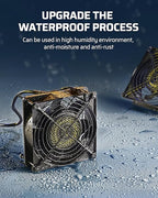 DEWENWILS 2 Pack 120V AC Fan, Waterproof Exhaust Fan 120mm, 13W 2800RPM 60CFM, DIY Cooling Fan for Refrigerator, Computer Case, Compressor Engine, Generator, UL Listed