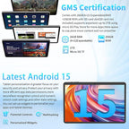 Android 15 Tablet 10 Inch, 26GB RAM+256GB ROM/2TB Expandable Tablet, 2 in 1 Tablets with Keyboard Case Mouse Stylus, 2.0GHz Octa-core CPU, IPS HD Screen, 5G WiFi BT 5.0, 8000mAh Battery (Black)