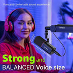 IXTECH Cardioid Dynamic Microphone with Mic Cover, Vocal USB XLR Microphone for Podcasting, Streaming, Recording, Gaming and Voice-Over (Black)