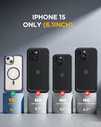 Miracase Glass Series for iPhone 15 Case [Compatible with MagSafe] Full-Body Magnetic Case with Built-in 9H Tempered Glass Anti-Fingerprint Screen Protector + Camera Lens Protector, Purple