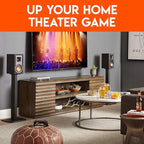 ECHOGEAR Universal Floor Speaker Stands - Vibration-Absorbing MDF Design Works with Klipsch, Polk, JBL & Other Bookshelf Speakers Or Studio Monitors - Includes Sound Iso Pads & Carpet Spikes