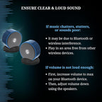 Paired Bluetooth Speakers - Surround Sound Stereo Pairing Linkable for Home TV Car