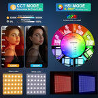 GVM RGB Photography Lighting Kits with 2 Softboxes, 880RS 60W Studio Lights with Bluetooth Control, 2 Packs Video Light with 18 Lighting Scenes, led Panel Lights for Video Recording, 8330lux/0.5M