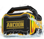Speakers Bluetooth Wireless: 80W(Peak) Loud Speaker with Bass, 20H Playtime, IPX6 Waterproof, Large Jobsite Speakers for Work, Outdoor, Workshop, Garage, Portable Speaker with TWS (Yellow)