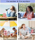 WHATOOK Small Desk Fan Personal Fans: 5000mah 25 Hours Battery Office Quiet Mini Desktop Fan Portable Rechargeable Travel Essentials