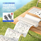 POLONO Portable Printer Wireless for Travel, D810 Bluetooth Thermal Printer Support for 8.5"x11" US Letter, Beige