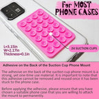 2 Pack Silicone Suction Phone Case Mount, Silicon Adhesive Phone Grip for Smartphones, Hands-Free Mirror Shower Phone Holder for Selfies, Tiktok Videos (Translucent)