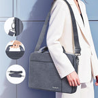 Ferkurn Laptop Case Sleeve 15.6 16 Inch Laptop Bag for Women Men Compatible with HP Envy Pavilion/Dell Inspiron XPS/Lenovo/Acer, Shoulder Strap Carrying Briefcase Computer Messenger Bag Case, Grey