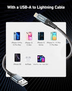 ohbox iPhone Charger 6FT MFi Certified Lightning Cable 6 Feet 2Pack Nylon Braided Fast Charging iPhone Charger Cord Compatible with iPhone 14 13 12 11 Pro Max XR XS X 8 7 6 Plus SE iPad and More