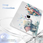 Case for MacBook Pro 13 inch with/Without Touch Bar (2016-2022, M2 A2338 M1 A2289 A2251 A2159 A1989 A1706 A1708), Hard Shell + Keyboard Cover + Dust Plug - Elephant & Giraffe