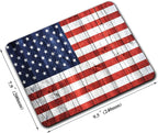 American Flag Wood Custom Mouse Pad with Non-Slip Rubber, Small Square Design for Wireless Laptop & Computer Mouse Pads for Desk, 9.5 x 7.9 inch Smooth Surface for Gaming & Office