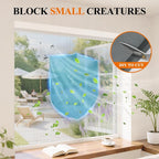 MAGZO Window&Door Screen Replacement Kit, 86" W x 196" L, with Retainer Spline(Total 65.6 FT) and Press-Fit Roller Tool, Polyester Scratch-Proof, Adjustable Mesh for Windows&Doors&DIY Projects, Grey