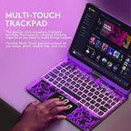 GUSGU Transparent Case with Wireless Keyboard for iPad 10.2-in (7th, 8th, and 9th Gen), 7 Colors Backlight, Trackpad, 360°Rotating Stand, Tech Style