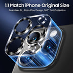 UniqueMe Compatible for 3 Pack iPhone 15 Pro/iPhone 15 Pro Max Camera Lens Protector, [Drop Protection] [Case Friendly] 9H Tempered Glass Camera Cover Screen [2023 New Version] - Grey