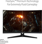 ASUS TUF Gaming 32" 1440P HDR Curved Monitor (VG32VQ1B) - QHD (2560 x 1440), 165Hz (Supports 144Hz), 1ms, Extreme Low Motion Blur, Speaker, FreeSync Premium, VESA Mountable, DisplayPort, HDMI,BLACK