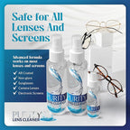 Purity Eyeglass Lens Cleaner Kit - 2 x 8oz and 1 x 2oz Lens Cleaner Spray Bottle + 2 Microfiber Cleaning Cloths - Safe for All Lenses (AR Coated Included), Eyeglasses and Screens - Clear