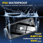 SPIDERCASE for iPhone 16e Case Waterproof,Built-in Screen & Camera Lens Protector[IP68 Underwater] [Military Grade Shockproof] Cell Phone Home Button Stickers, Blue/Clear